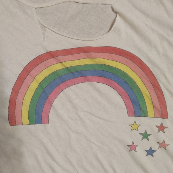 Wildfox Revolve Rainbow Stars Rivo Vintage Lace Distressed Short Sleeve Tee - Picture 5 of 7